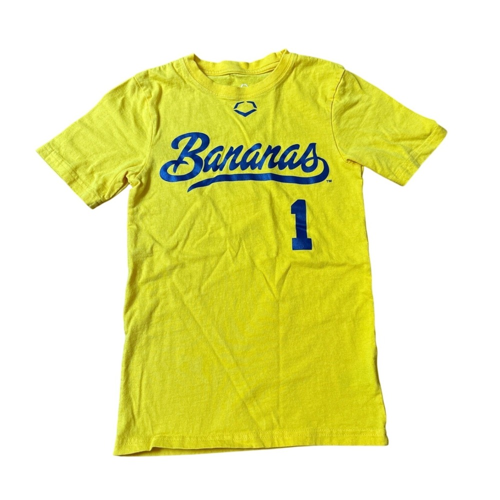 Evoshield Savannah Bananas T Shirt Kids Yellow Graphic Tee SIZE Small